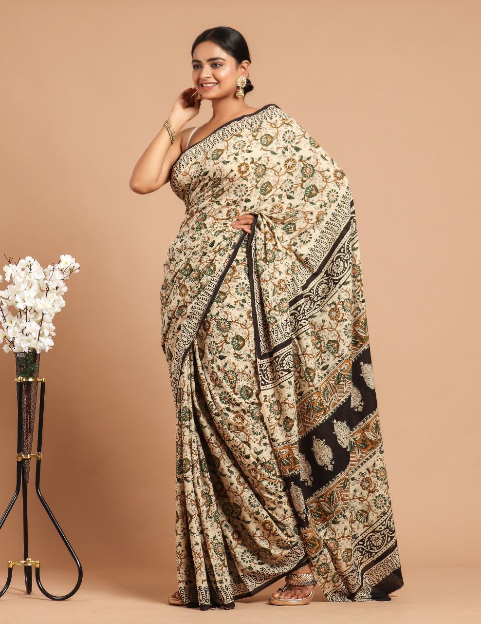 Saanjh handblock (Saree)